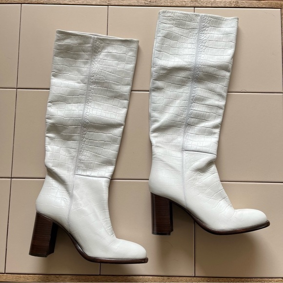 Free People Grayson Boot In Bone Croc - Picture 1 of 9